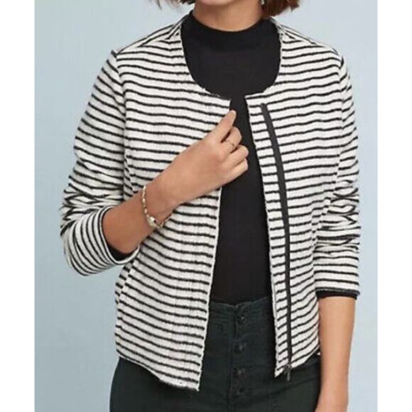 Anthropologie gray striped jacket - Picture 1 of 8